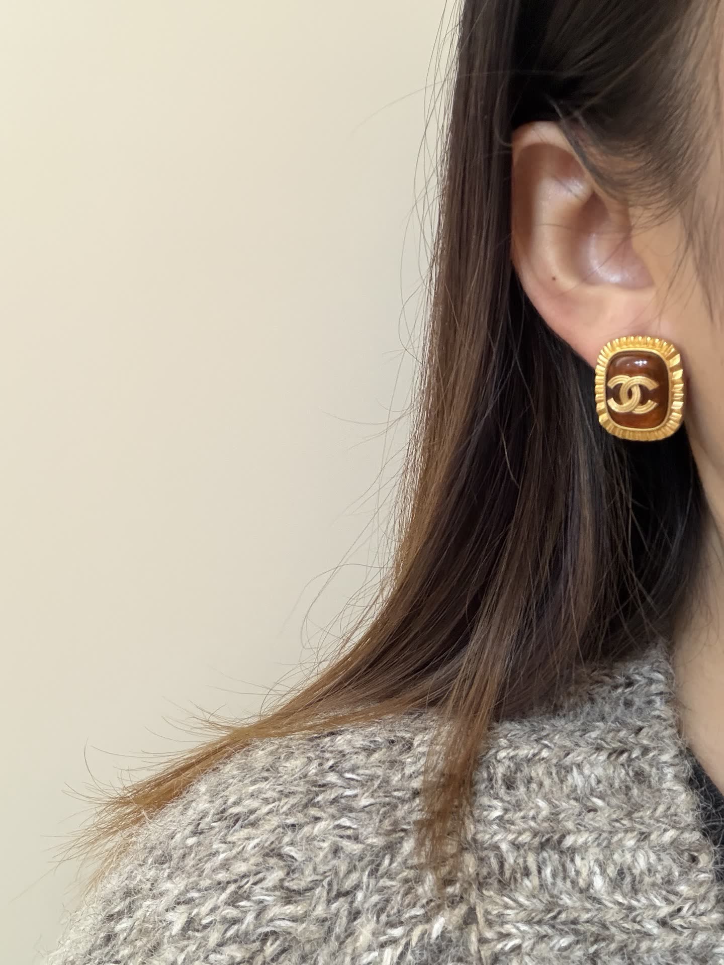 Chanel CC Logo Clip-on Earrings