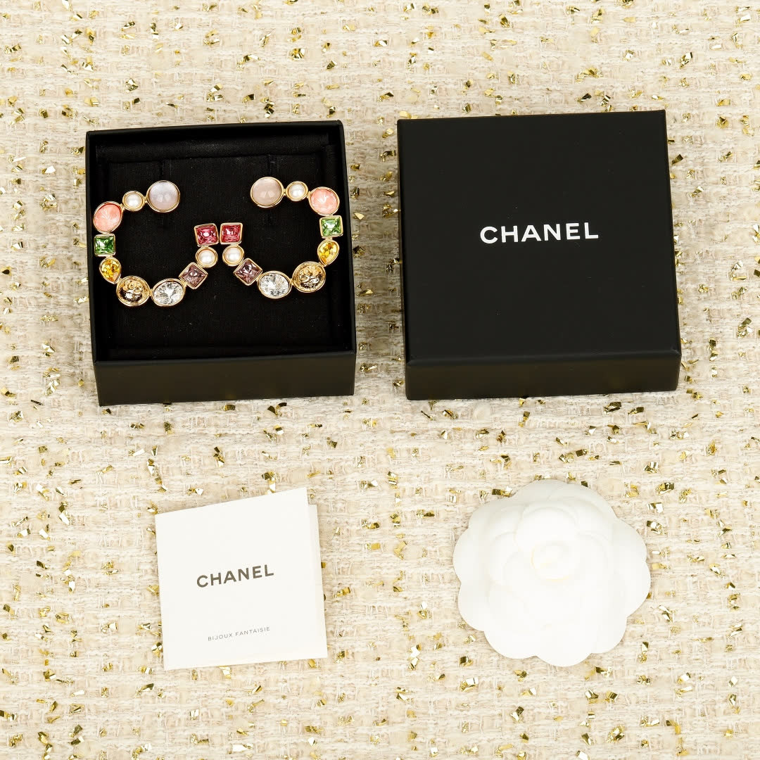 Chanel Multicolored Gemstone Earrings Chanel Multicolored Gemstone Earrings