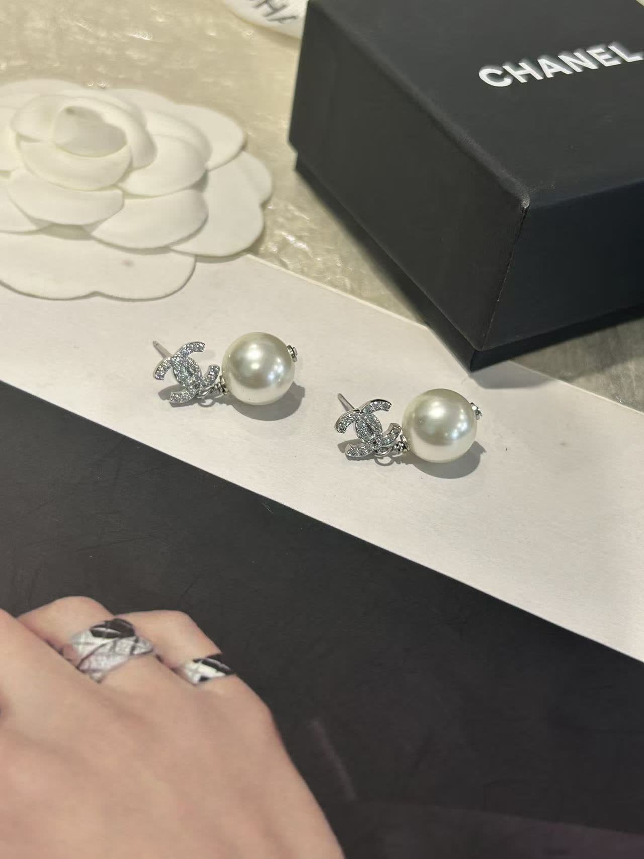 Chanel Pearl Earrings