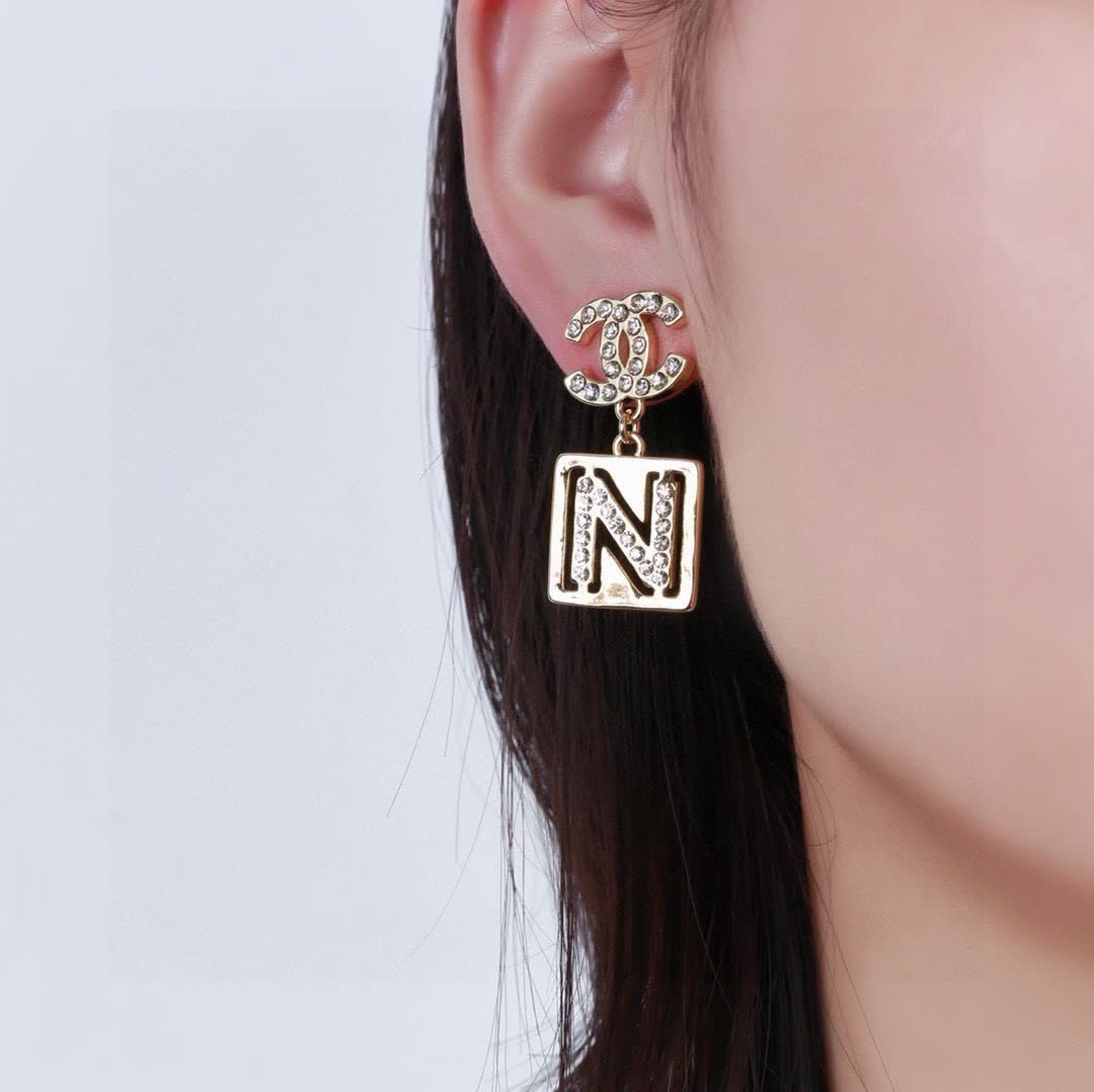 Chanel CC Logo & Number Earrings