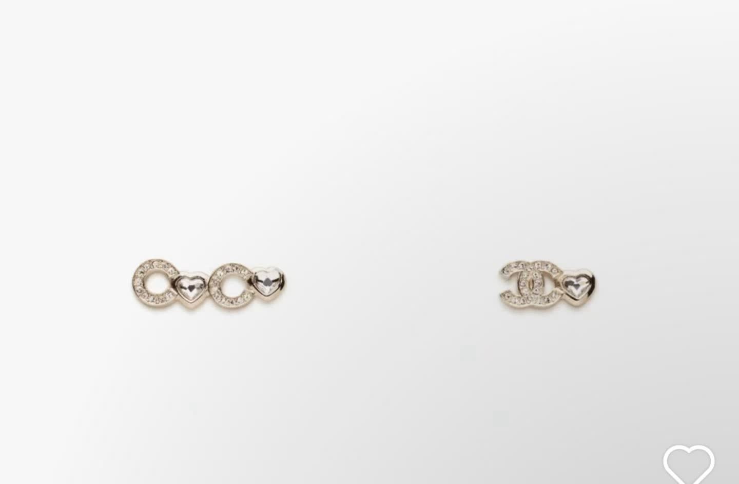 Chanel CC Heart Stud Earrings Chanel CC Heart Stud Earrings