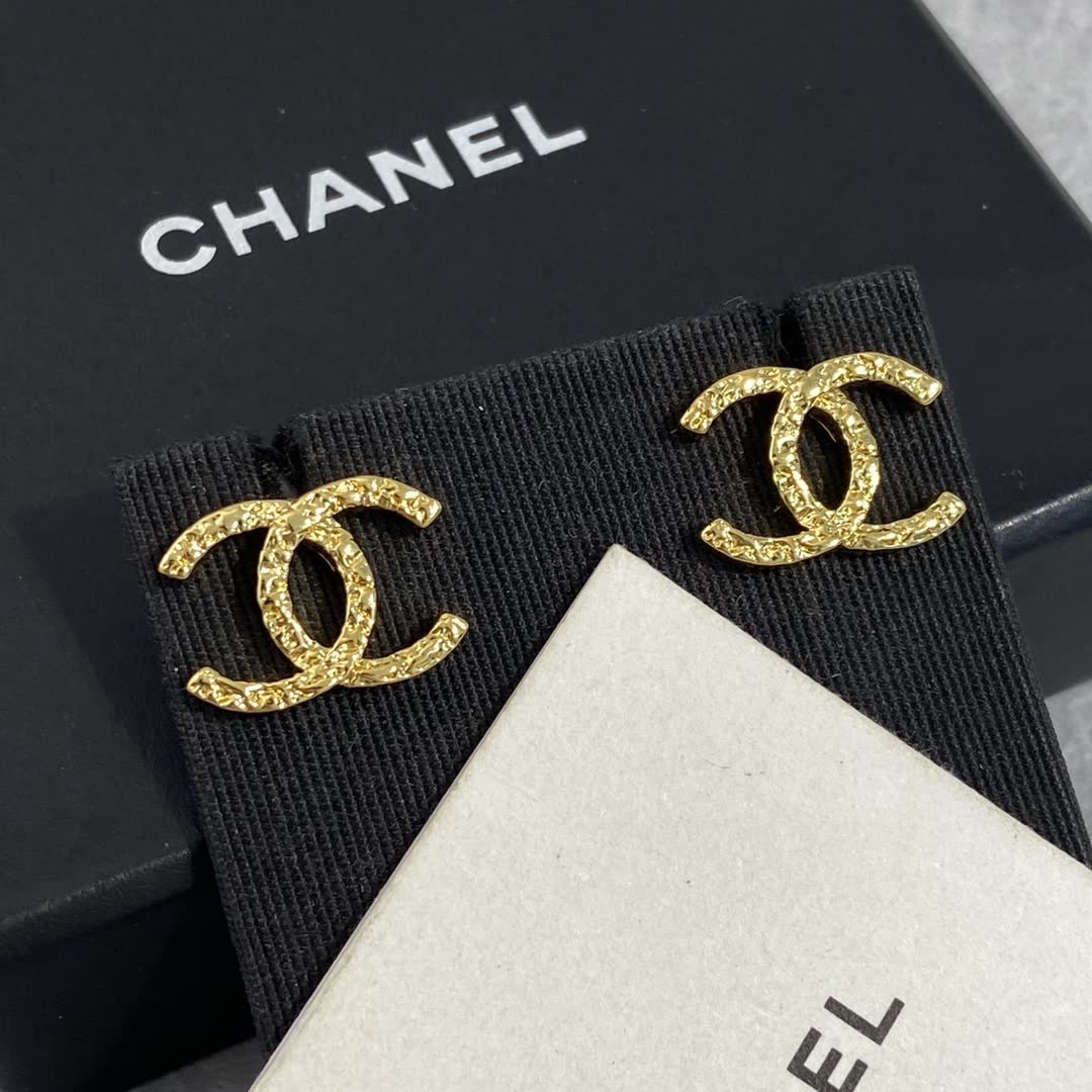 Chanel CC Logo Stud Earrings