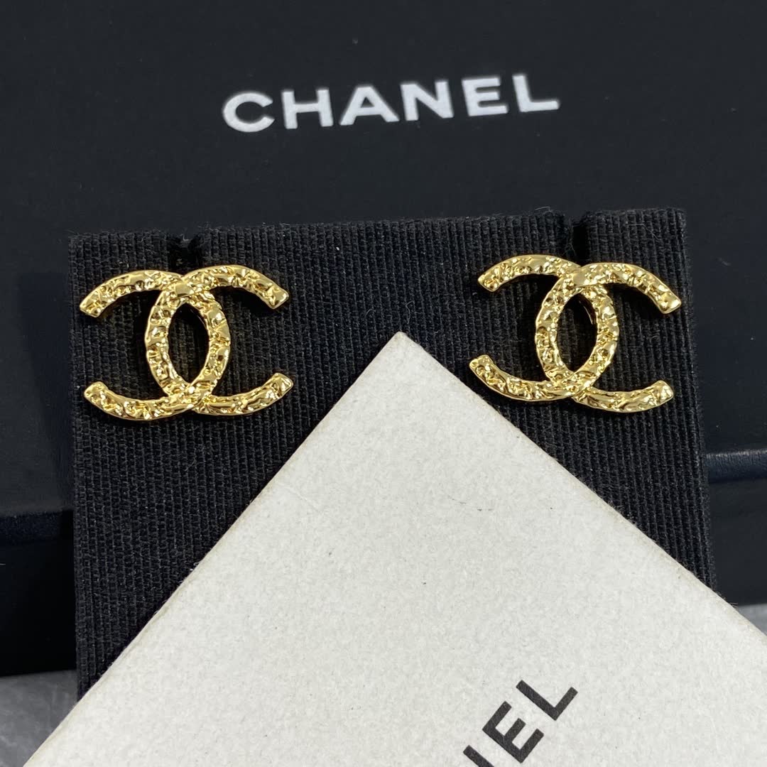 Chanel CC Logo Stud Earrings