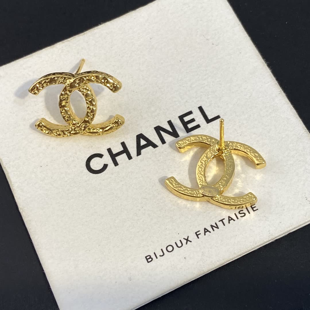 Chanel CC Logo Stud Earrings