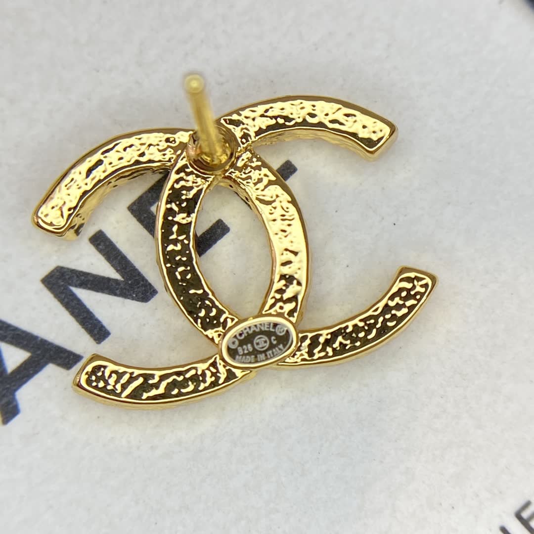 Chanel CC Logo Stud Earrings