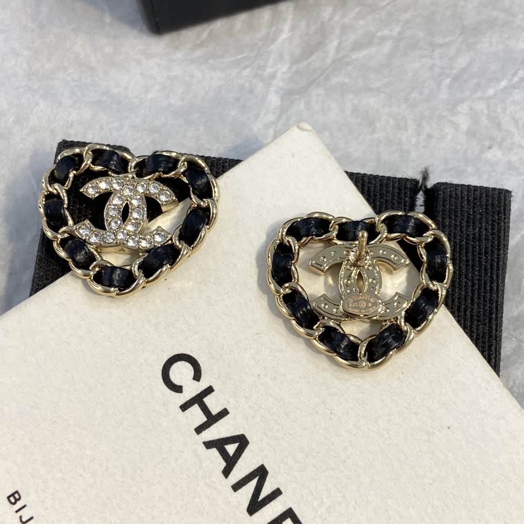 Chanel CC Heart Earrings