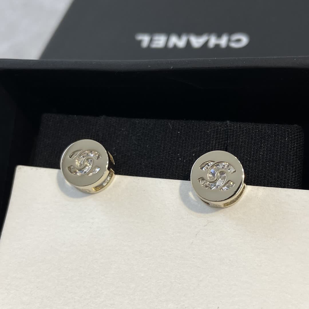 Chanel CC Logo Stud Earrings