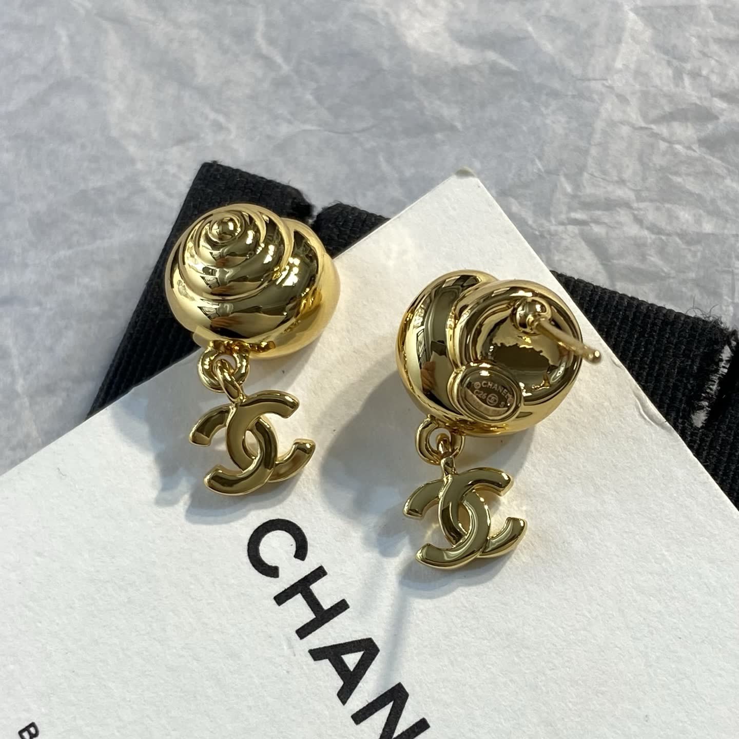 Chanel Gold CC Logo Earrings