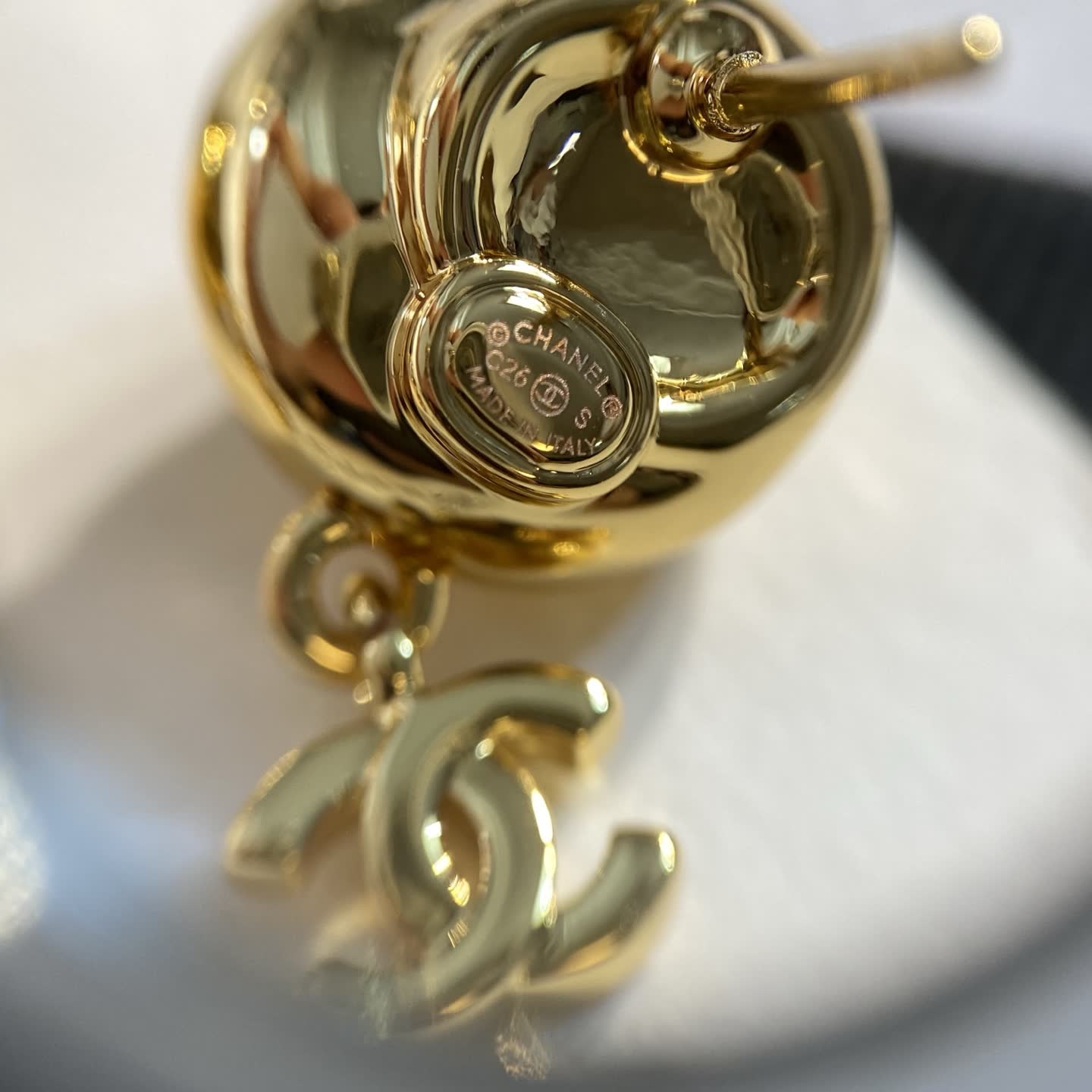 Chanel Gold CC Logo Earrings