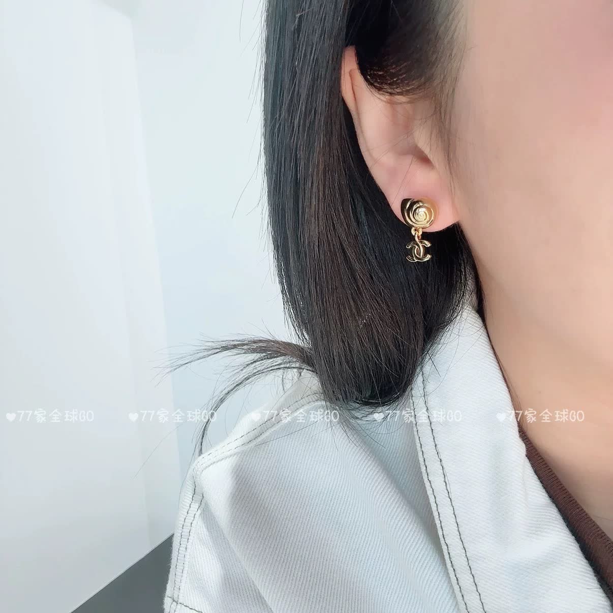 Chanel Gold CC Logo Earrings