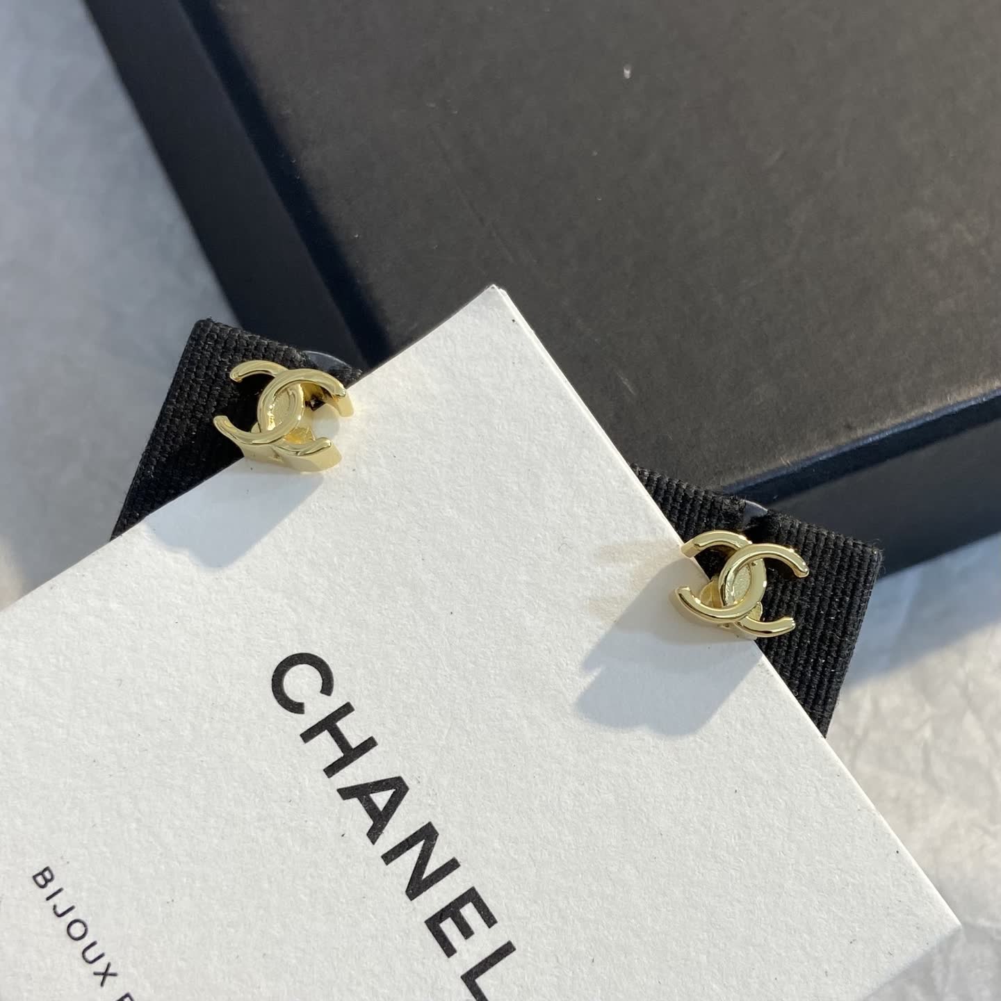 Chanel CC Logo Stud Earrings