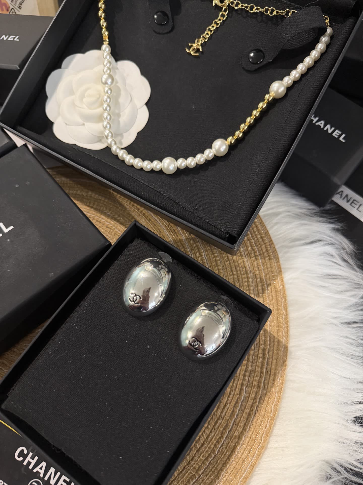 Chanel Silver CC Logo Earrings Chanel Silver CC Logo Earrings