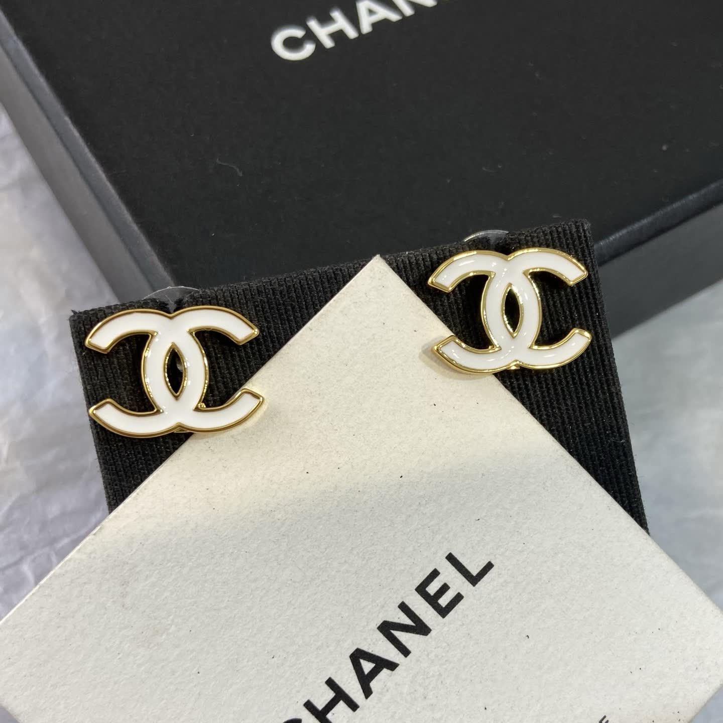 Chanel CC Logo Stud Earrings