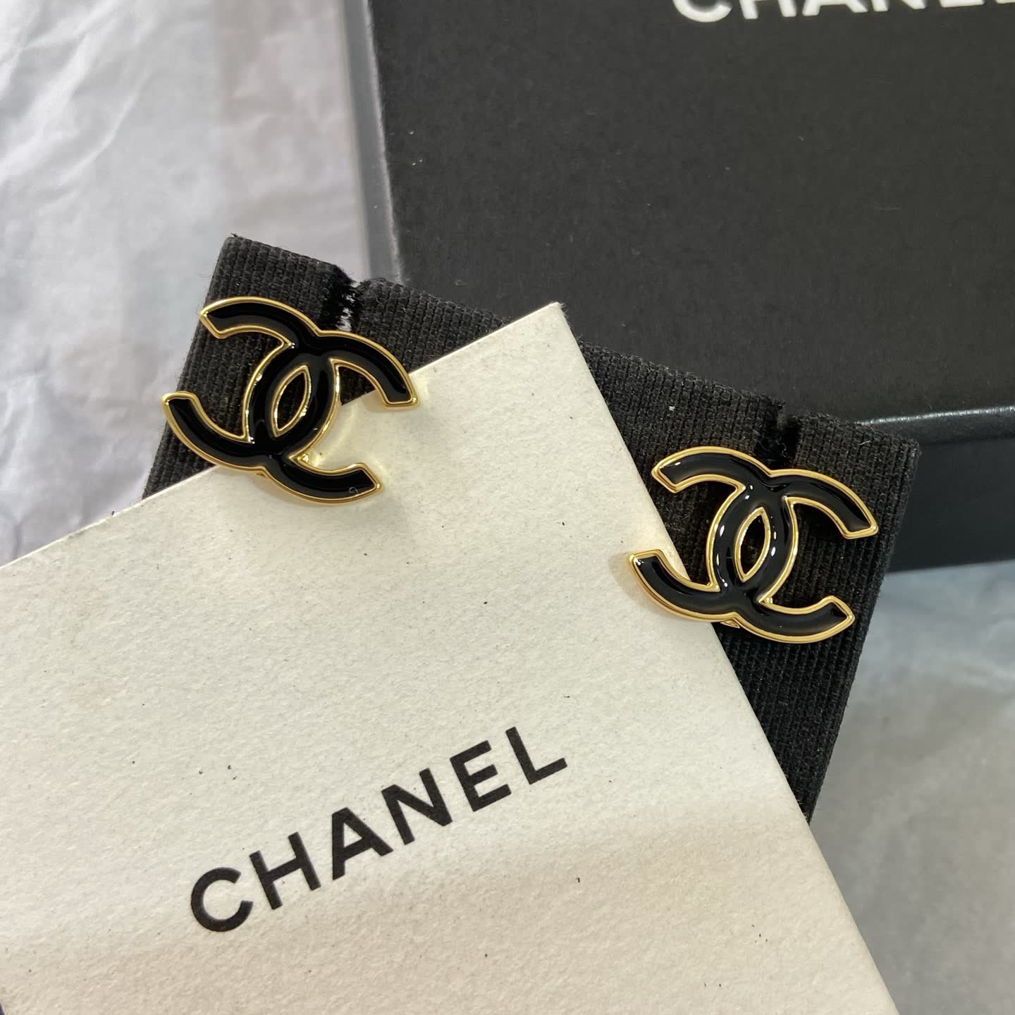 Chanel CC Logo Stud Earrings