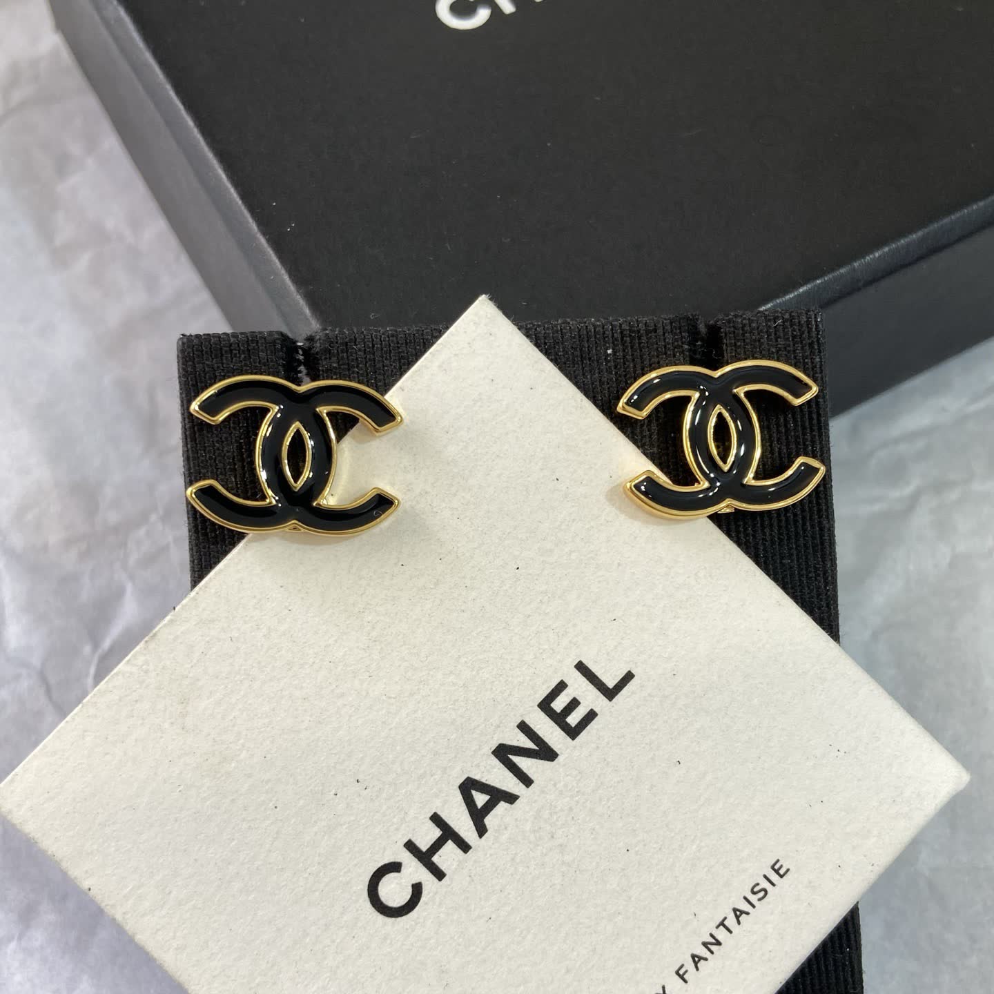 Chanel CC Logo Stud Earrings