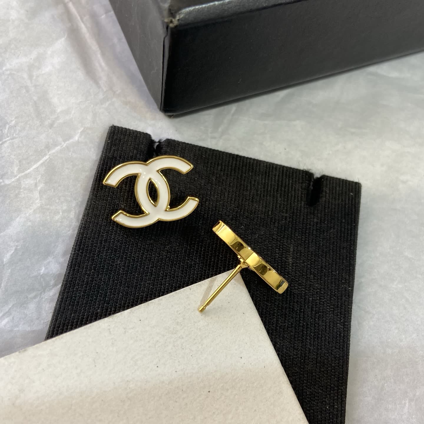Chanel CC Logo Stud Earrings