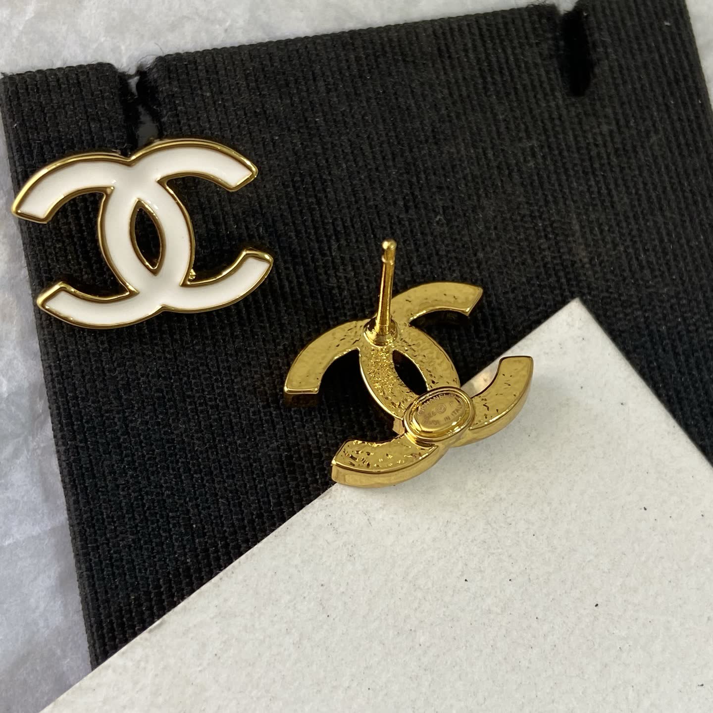Chanel CC Logo Stud Earrings