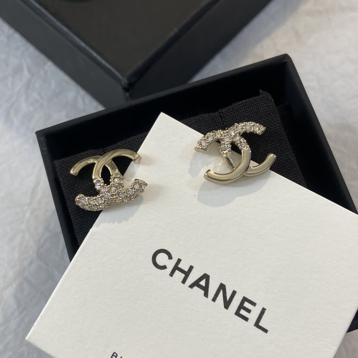 Chanel CC Logo Stud Earrings