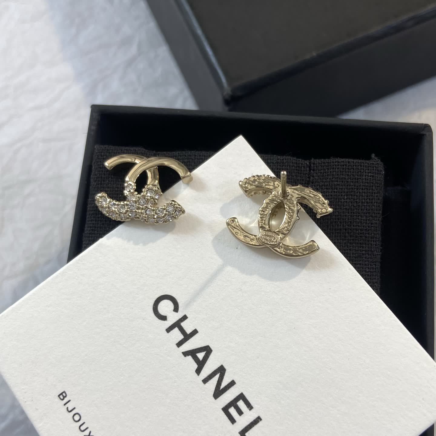 Chanel CC Logo Stud Earrings
