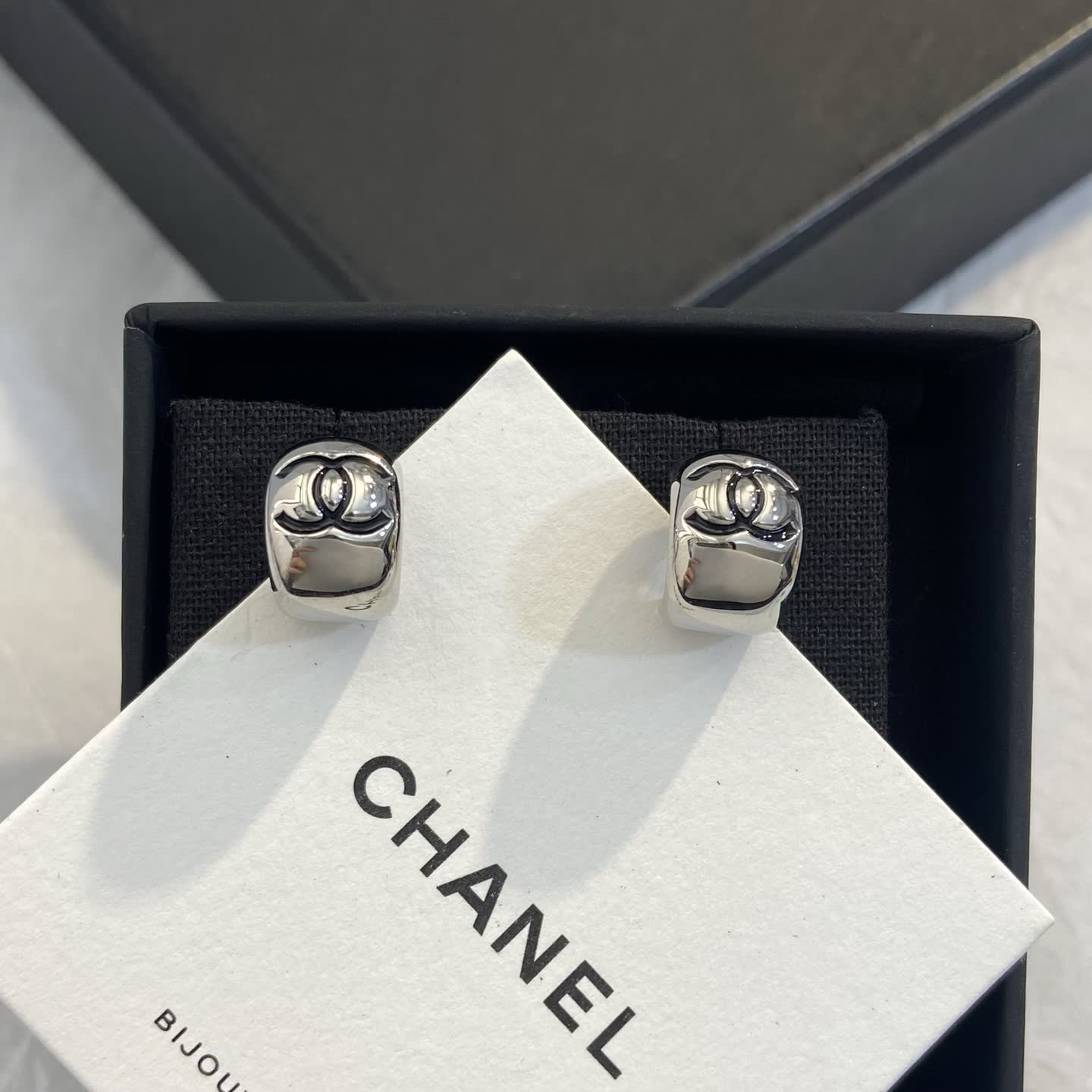 Chanel CC Logo Stud Earrings