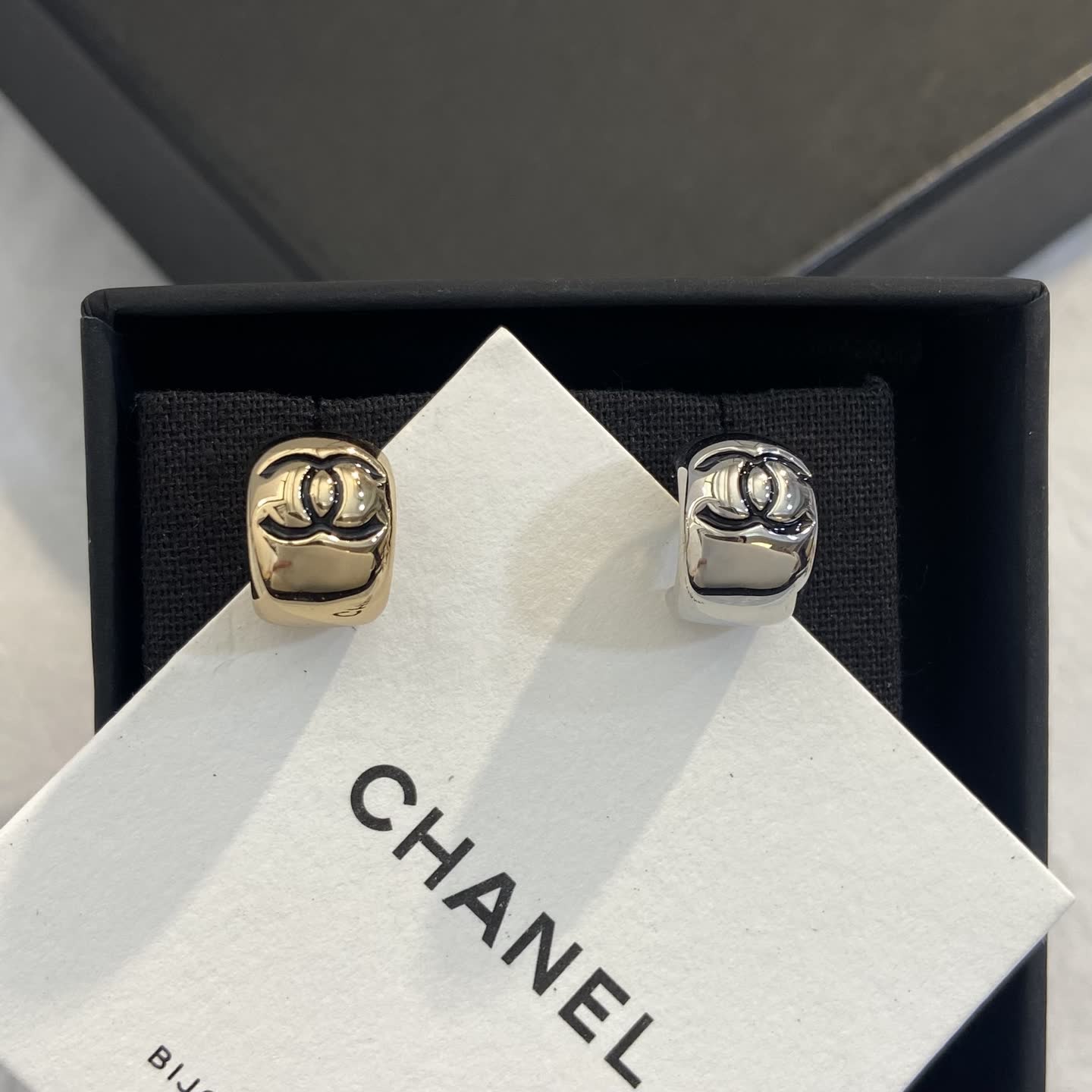 Chanel CC Logo Stud Earrings