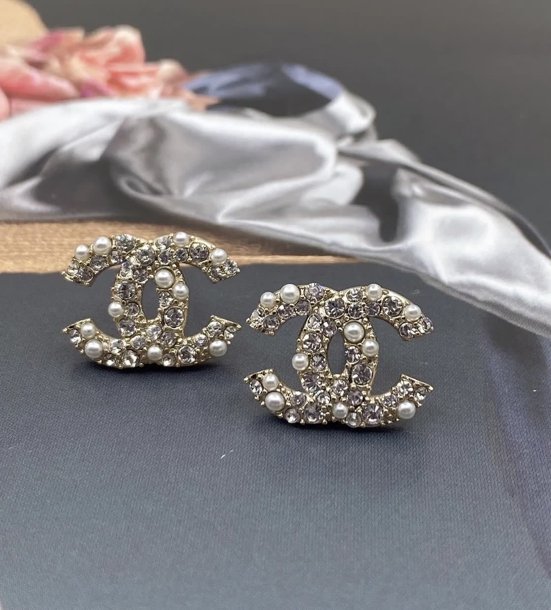 Chanel CC Logo Earrings