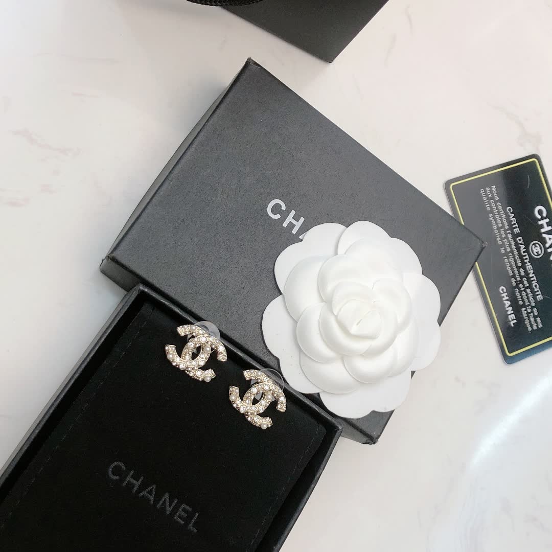 Chanel CC Logo Earrings
