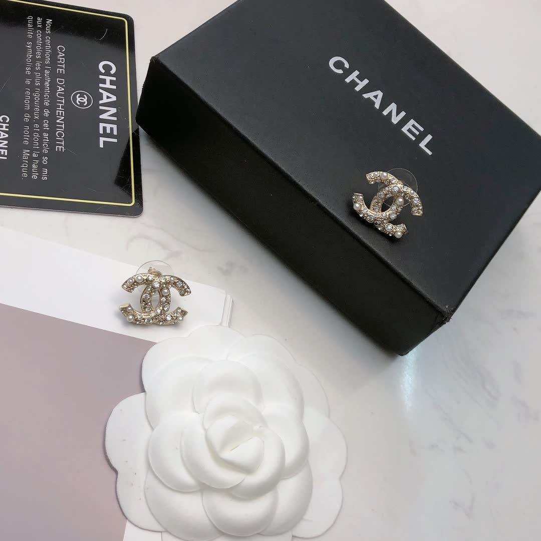 Chanel CC Logo Earrings