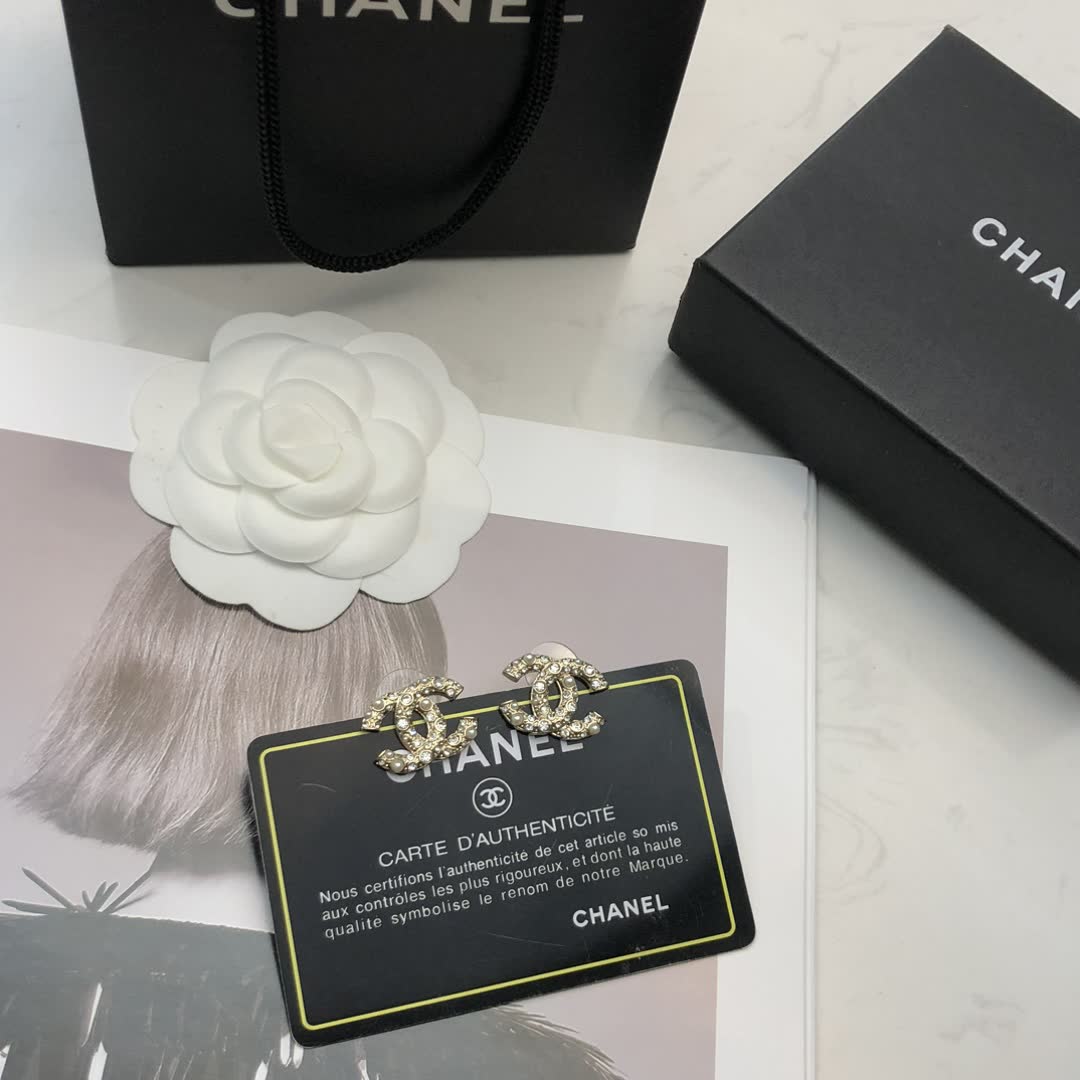 Chanel CC Logo Earrings