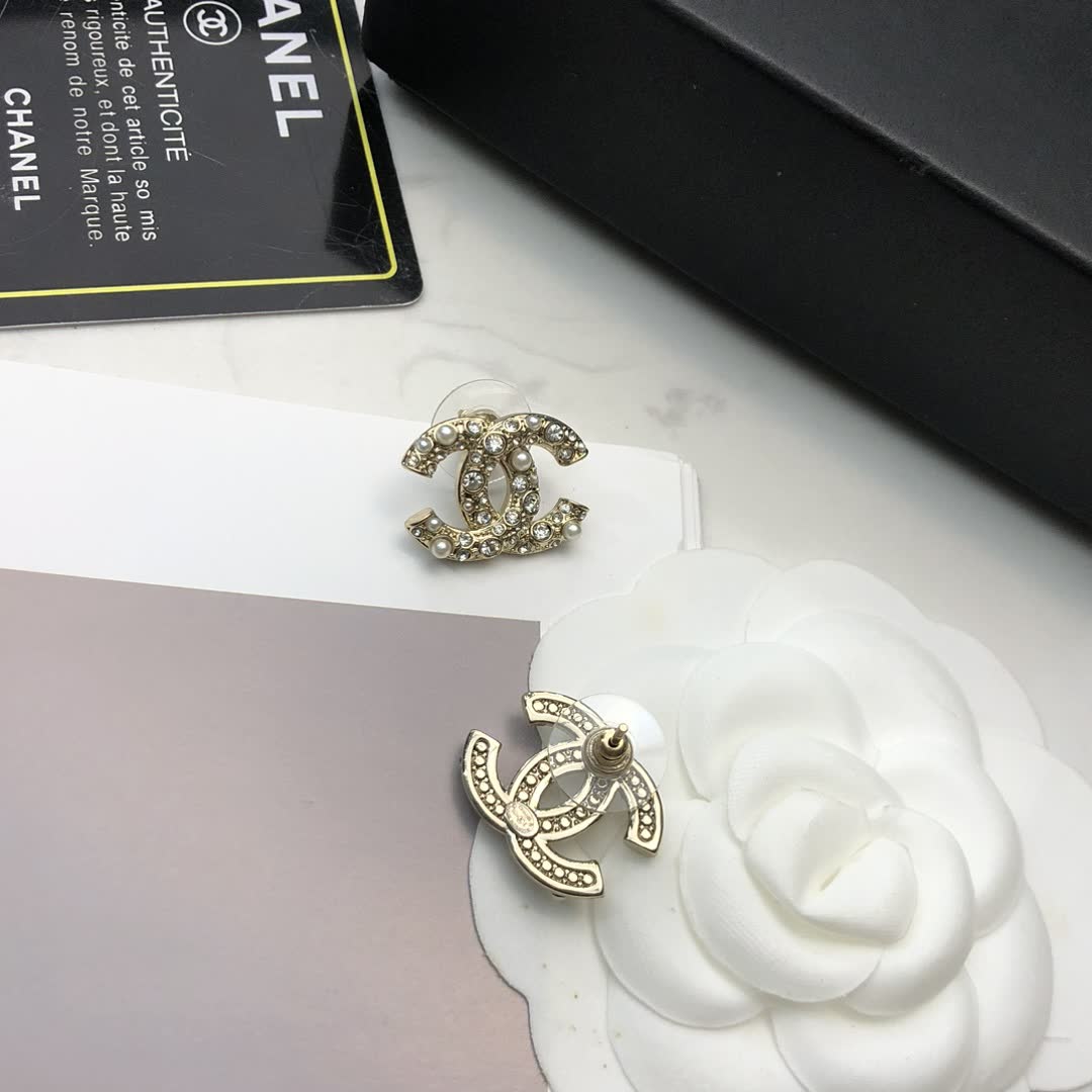 Chanel CC Logo Earrings