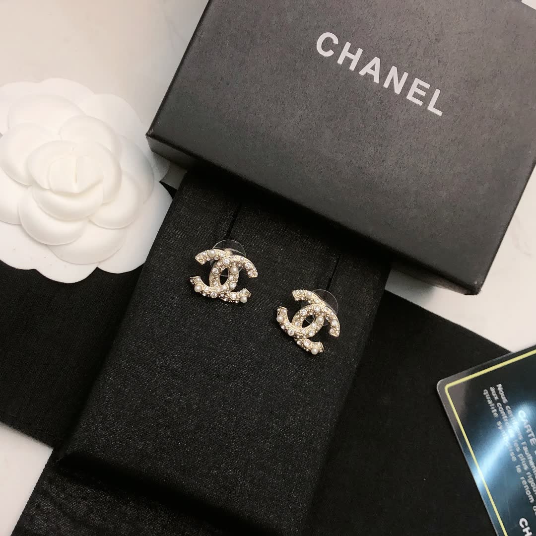 Chanel CC Logo Earrings