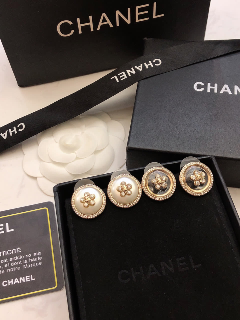 Chanel Pearl Stud Earrings Chanel Pearl Stud Earrings