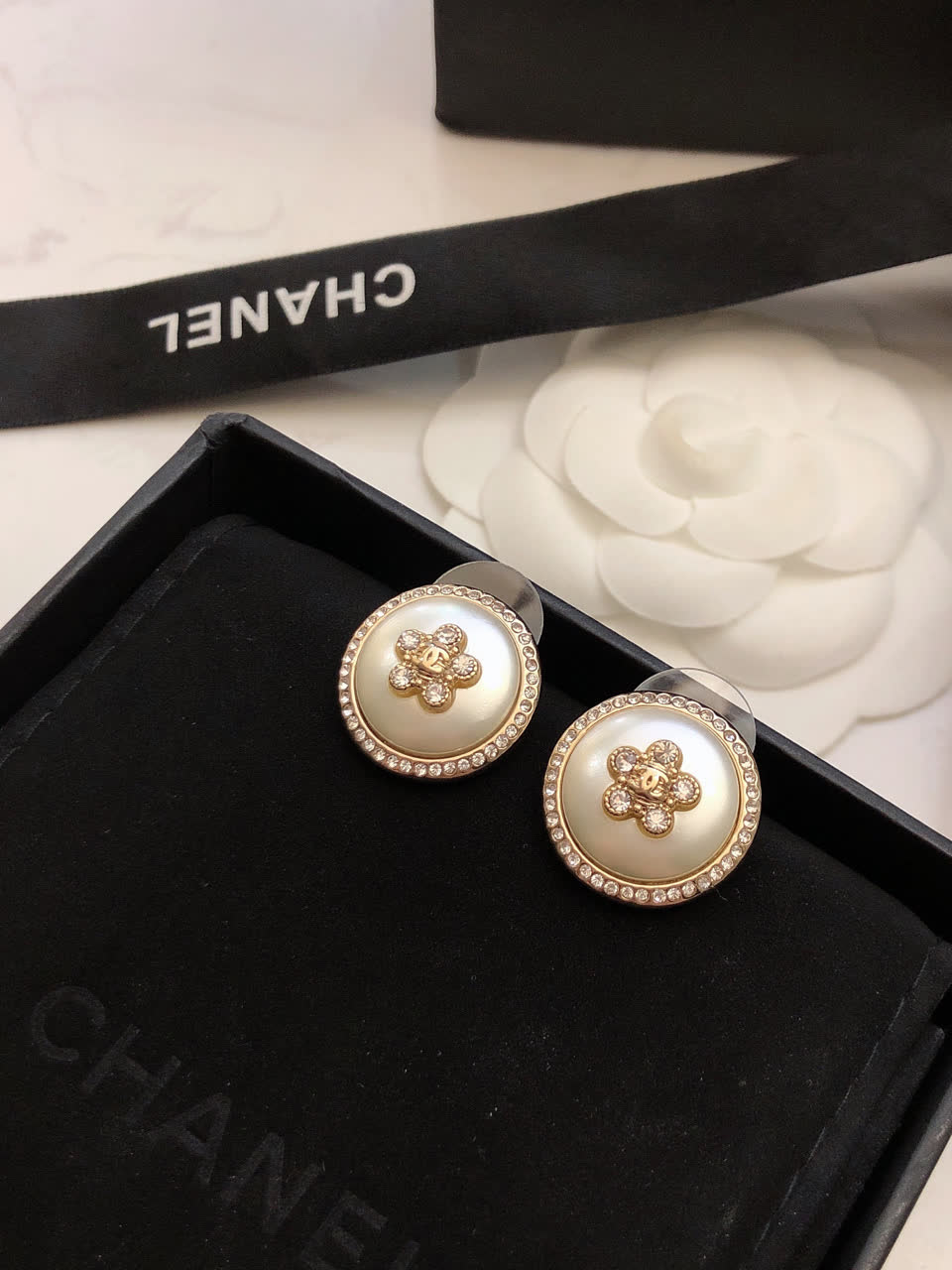 Chanel Pearl Stud Earrings