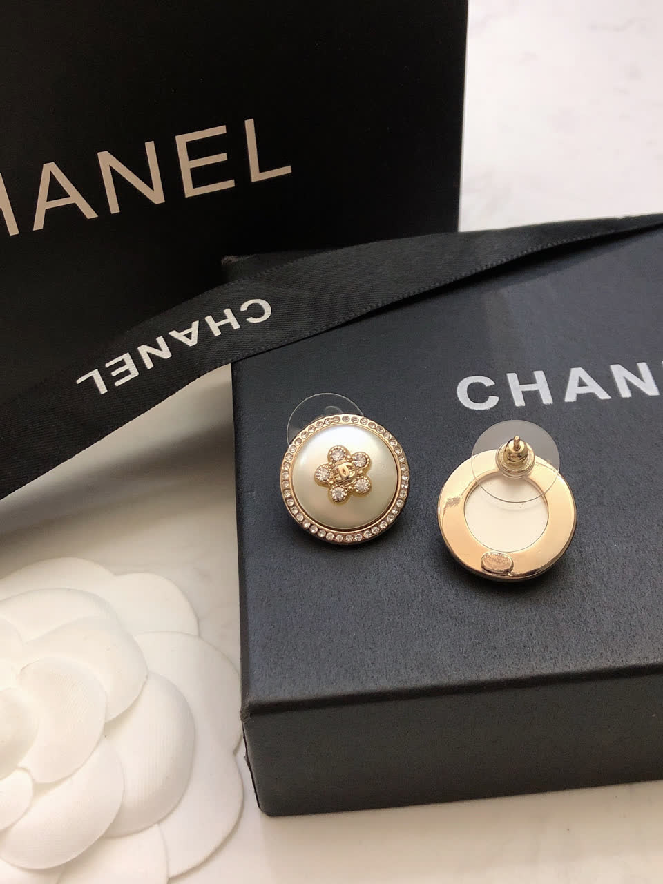 Chanel Pearl Stud Earrings