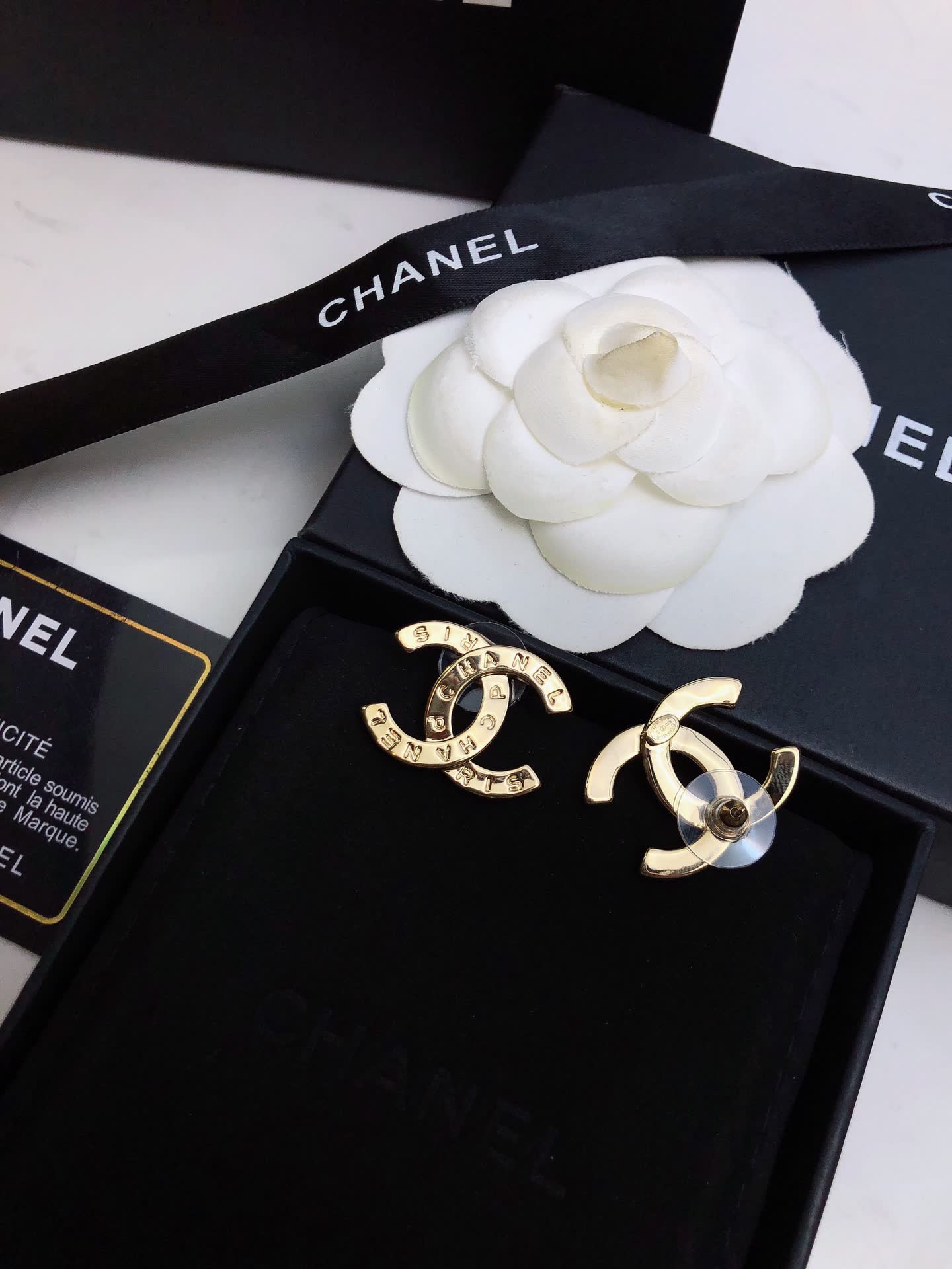 Chanel CC Logo Earrings
