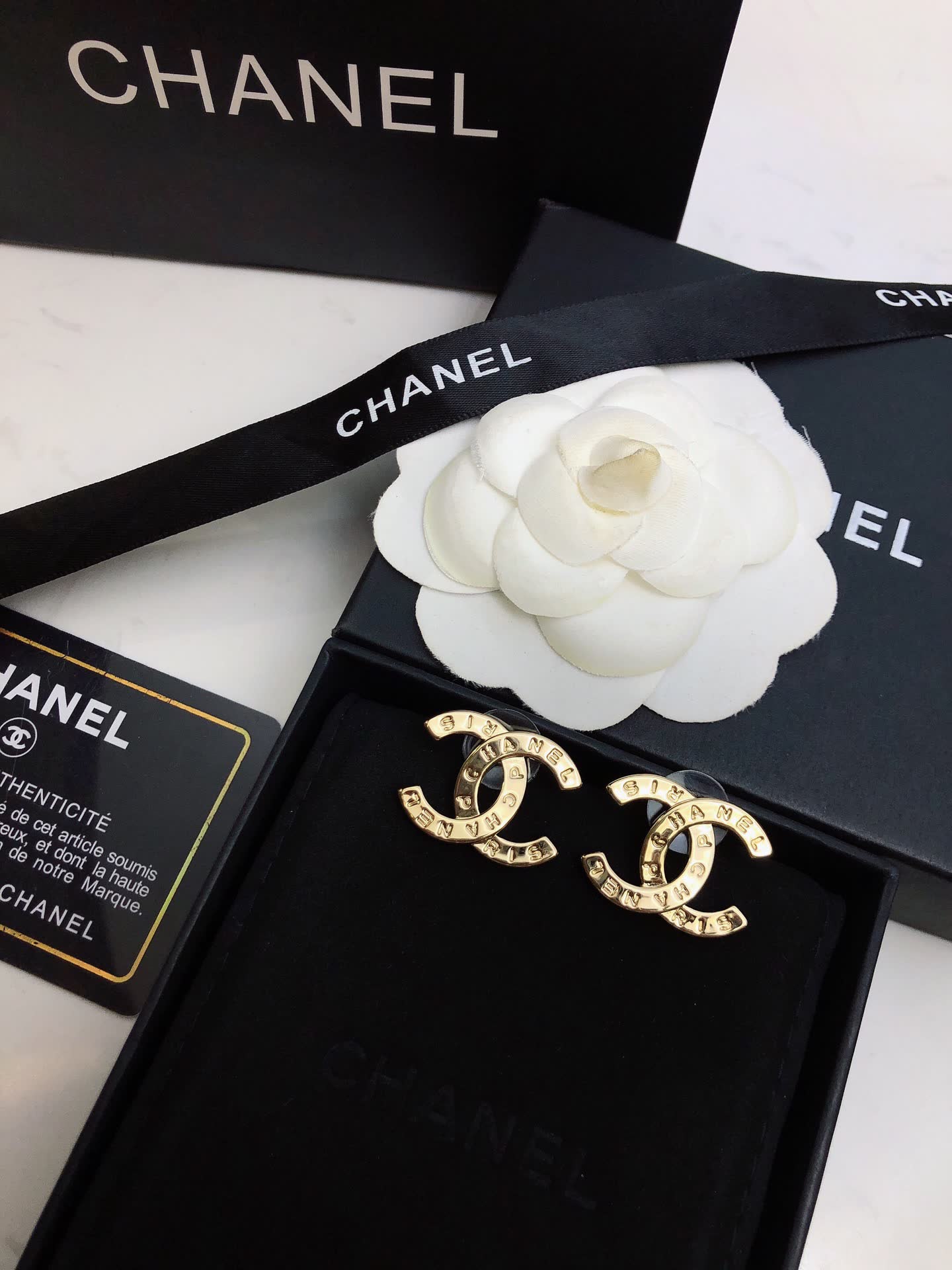Chanel CC Logo Earrings