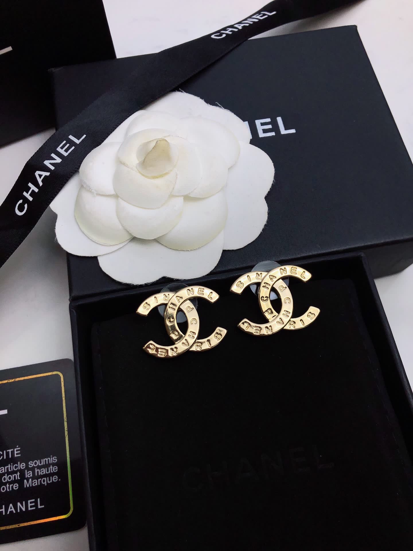 Chanel CC Logo Earrings