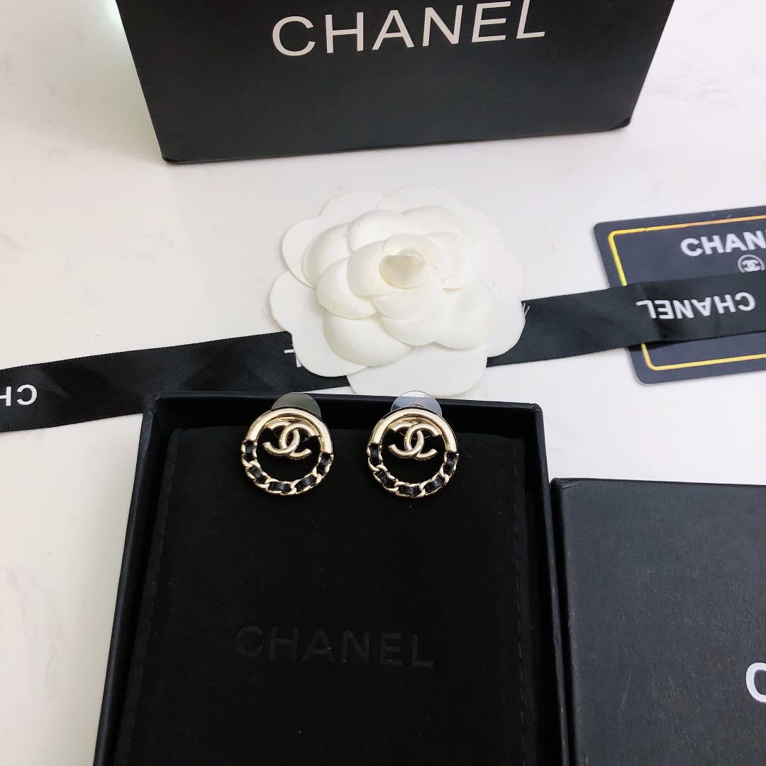 Chanel CC Logo Earrings