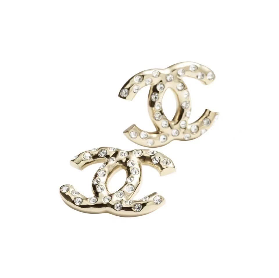 Chanel CC Logo Stud Earrings