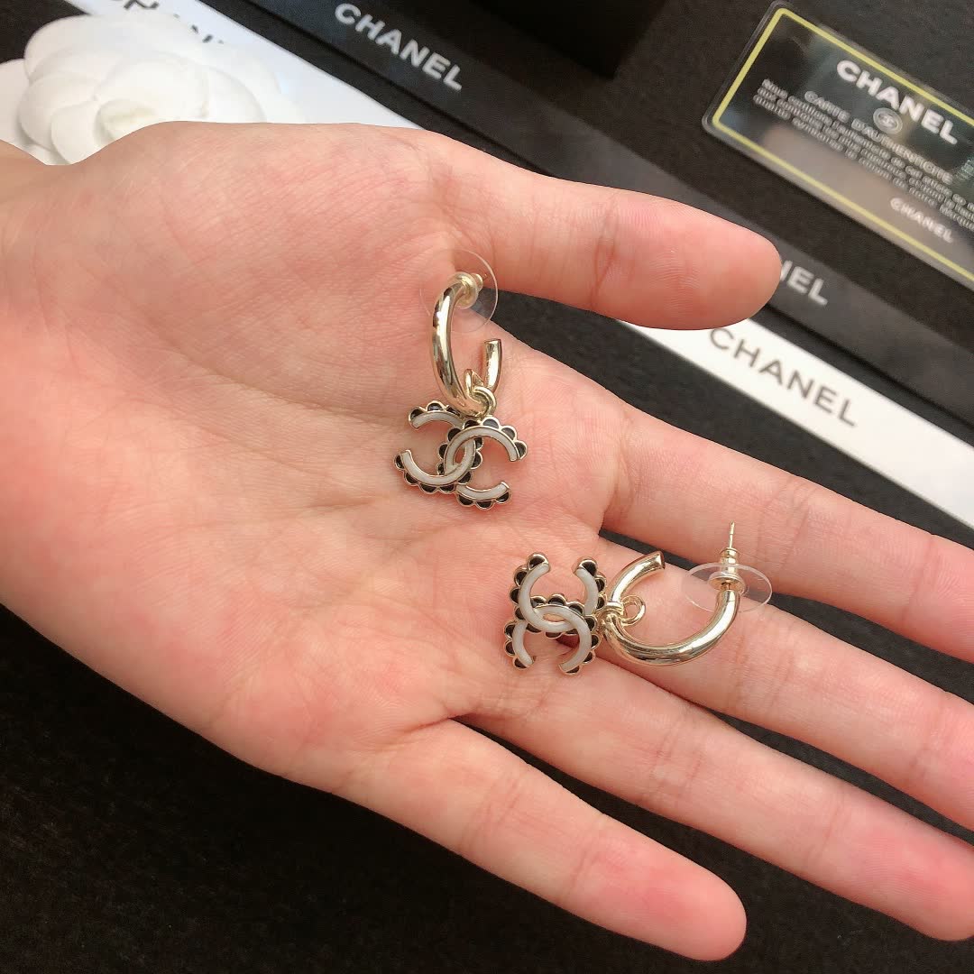 Chanel CC Logo Earrings