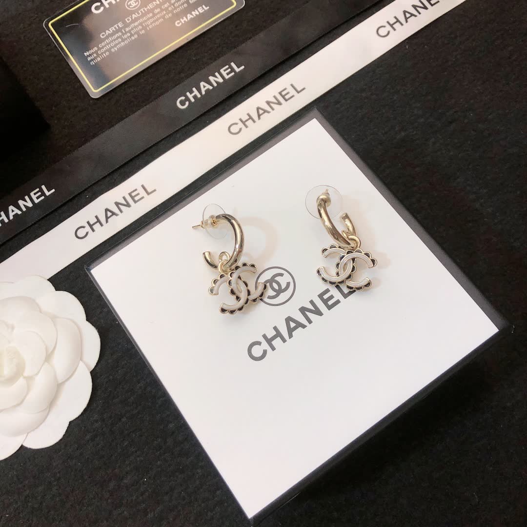 Chanel CC Logo Earrings