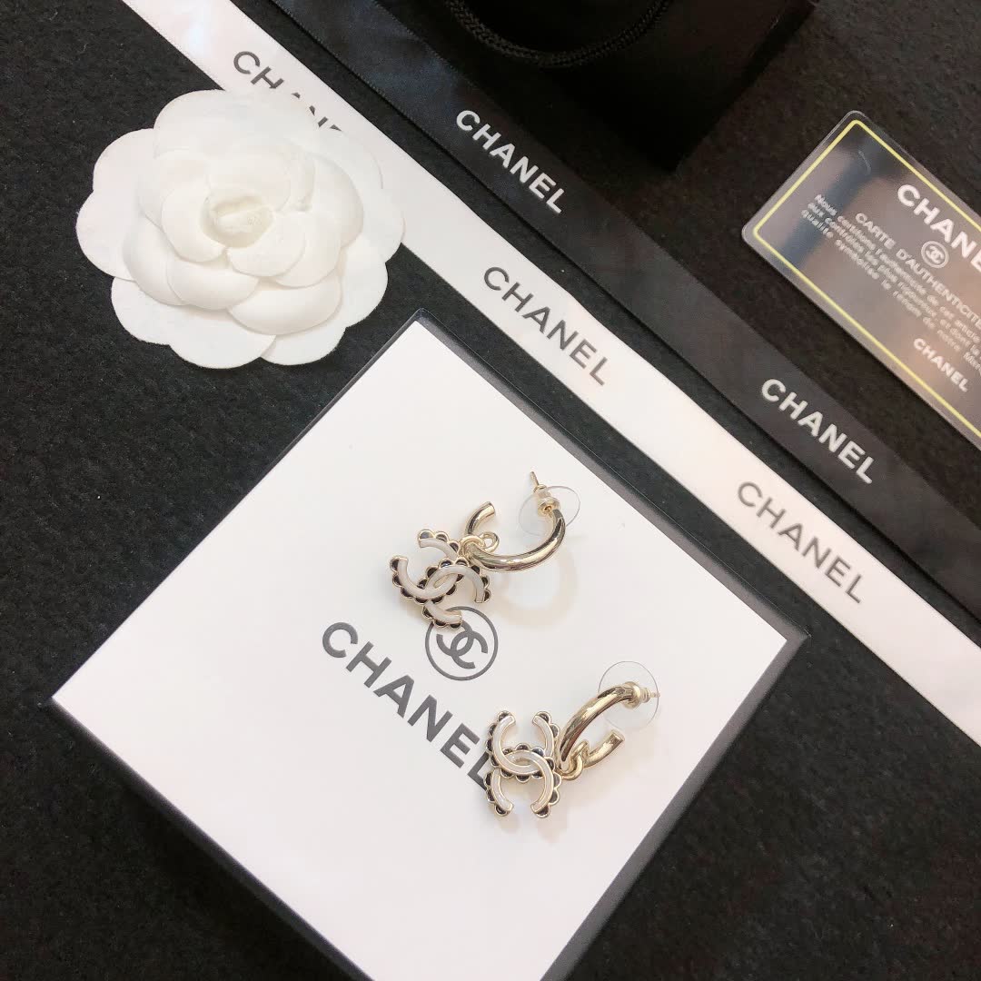 Chanel CC Logo Earrings