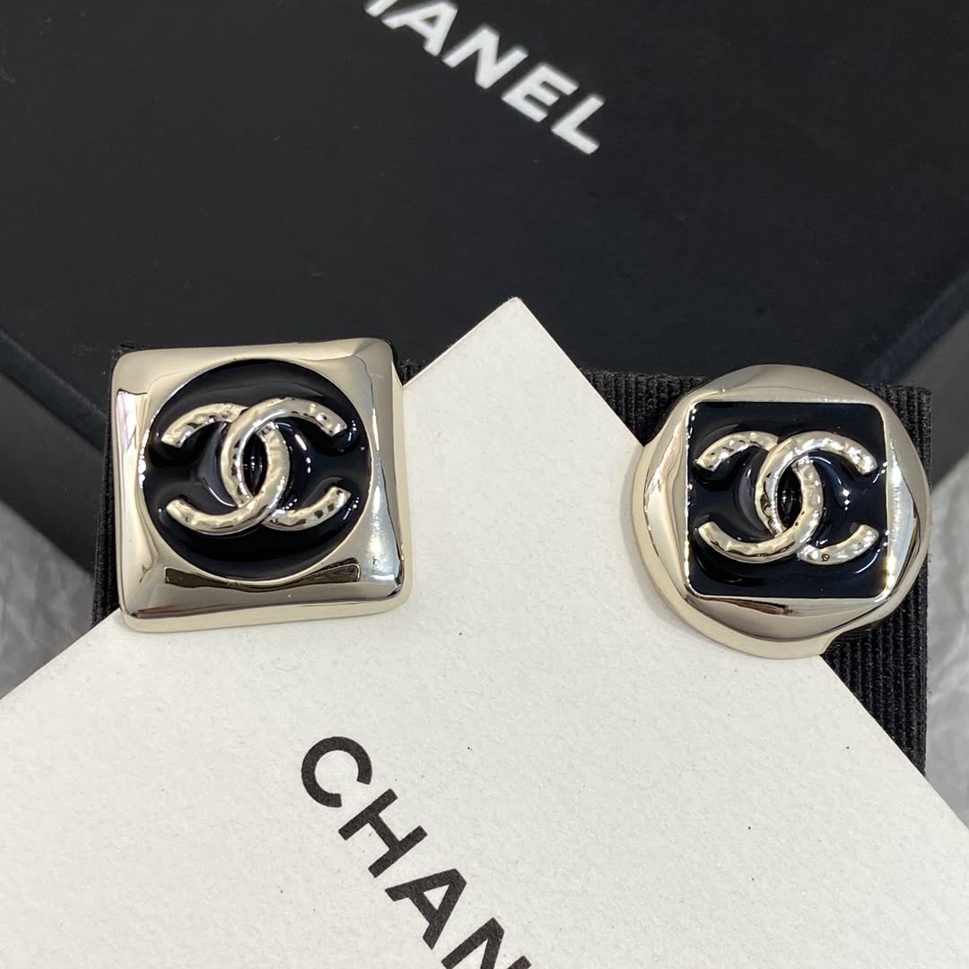 Chanel CC Logo Stud Earrings