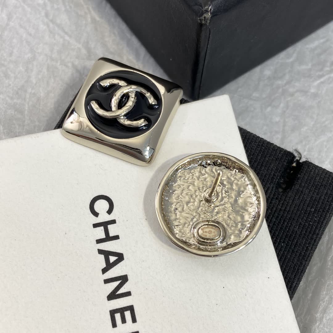 Chanel CC Logo Stud Earrings