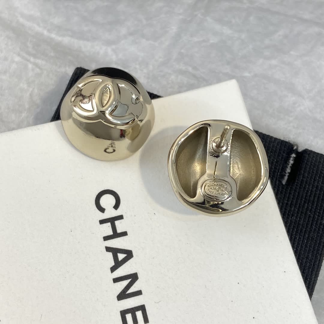 Chanel CC Logo Stud Earrings