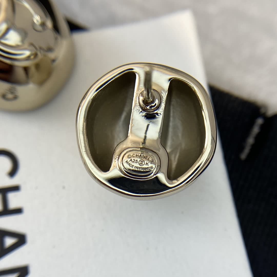 Chanel CC Logo Stud Earrings