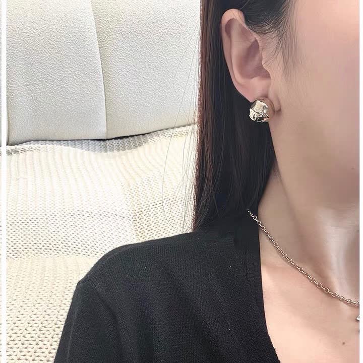 Chanel CC Logo Stud Earrings