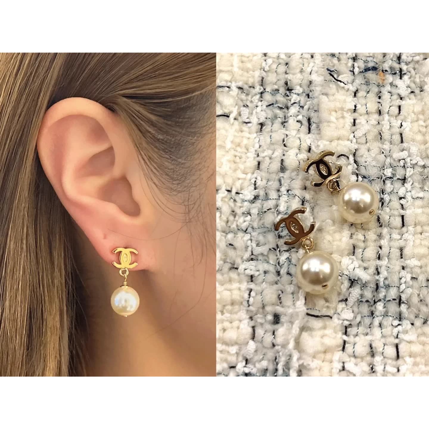 Chanel Pearl Earrings