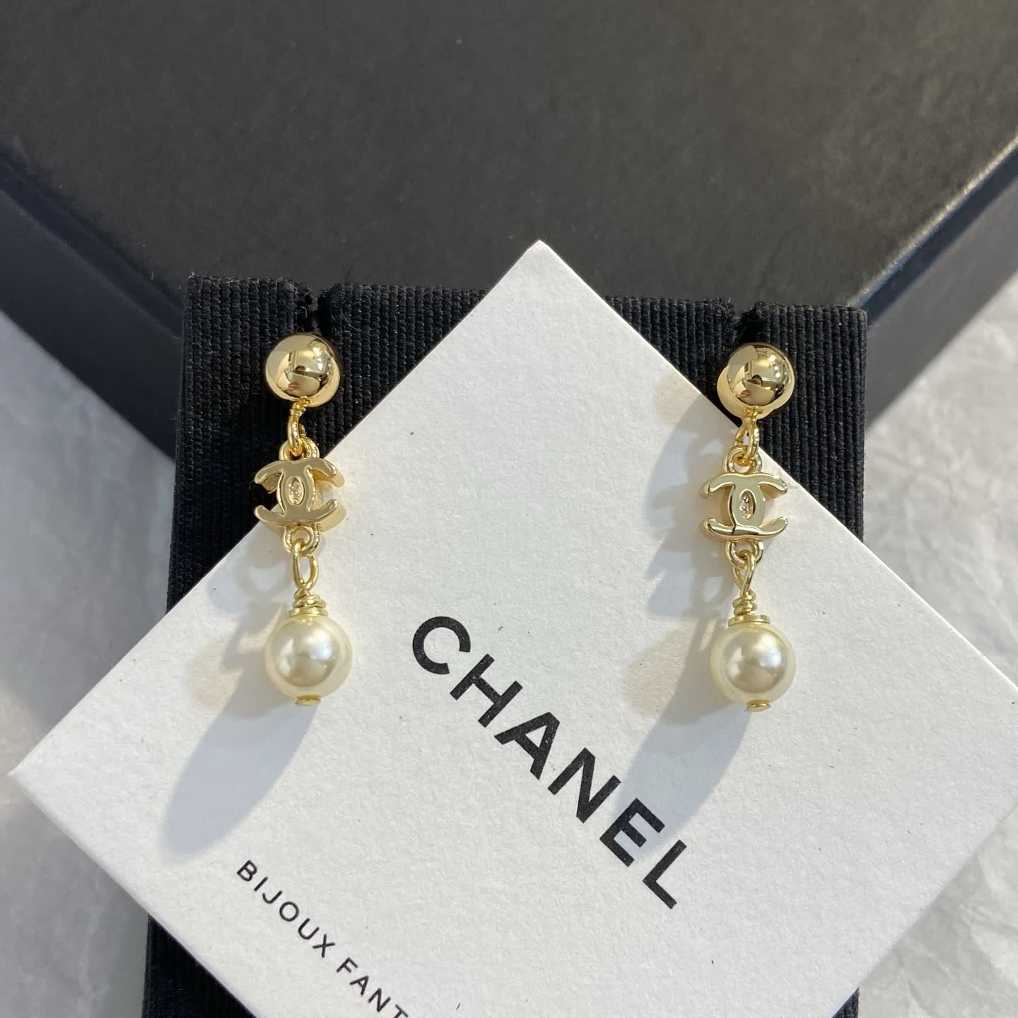 Chanel Gold Tone Pearl Earrings Chanel Gold Tone Pearl Earrings