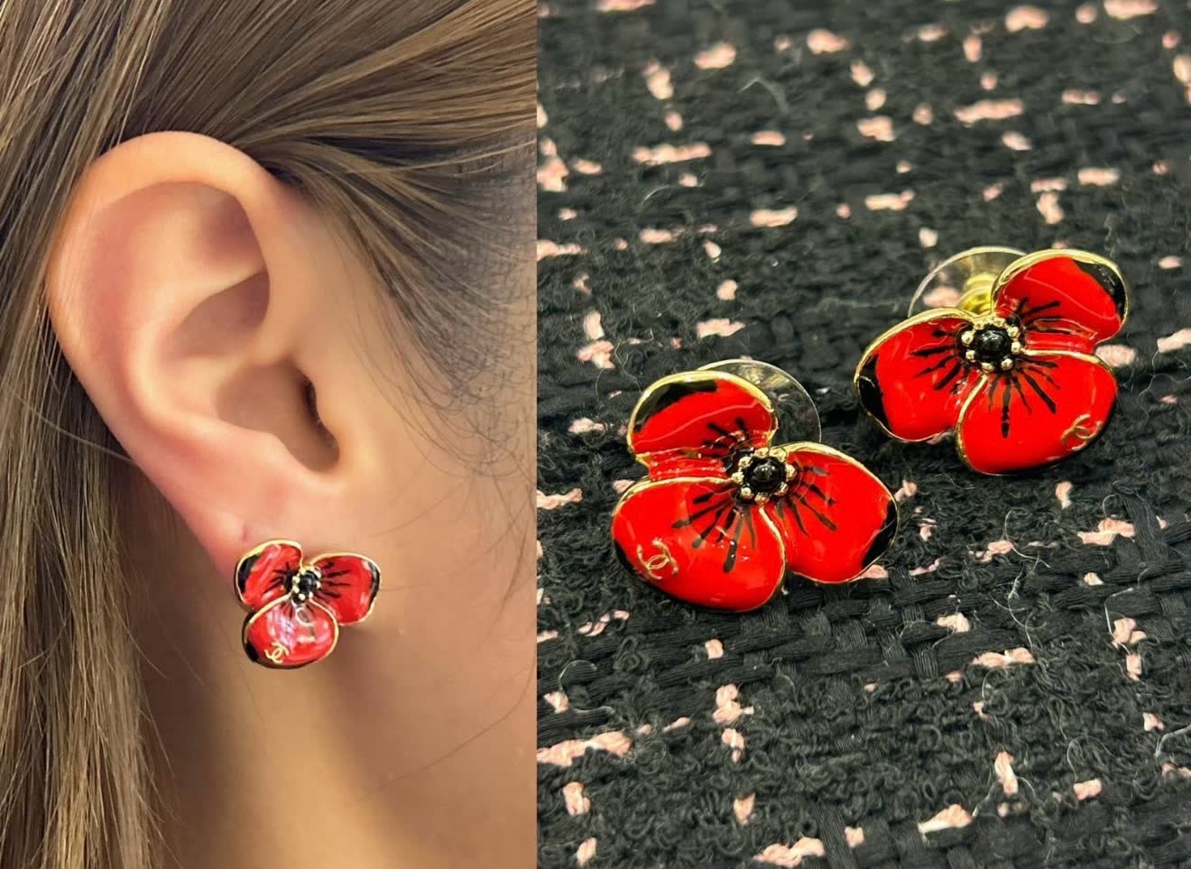 Chanel Camellia Earrings
